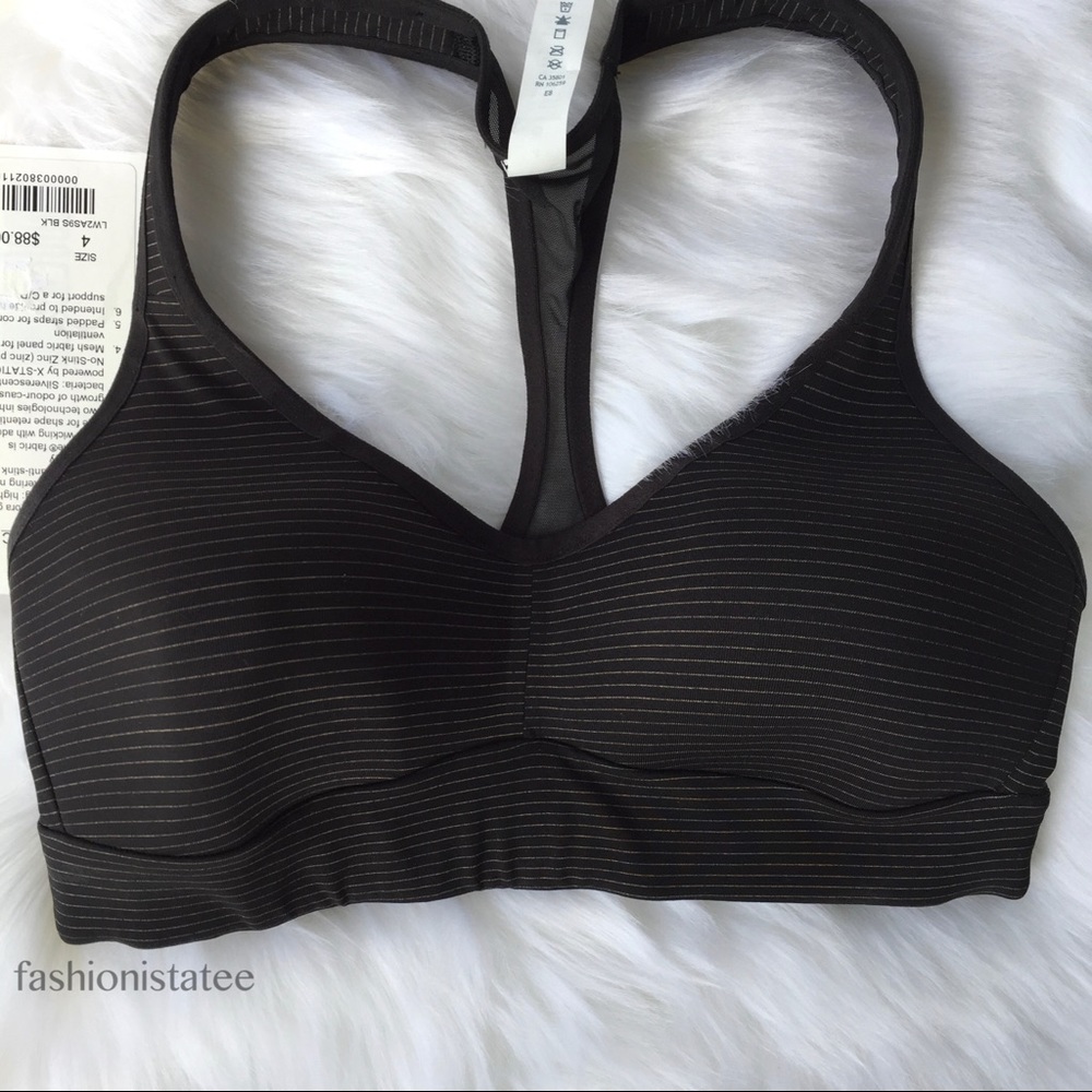 NWT BLACK LULULEMON SPEED UP BRA ANTI-STINK HIGH - Picture 1 of 8